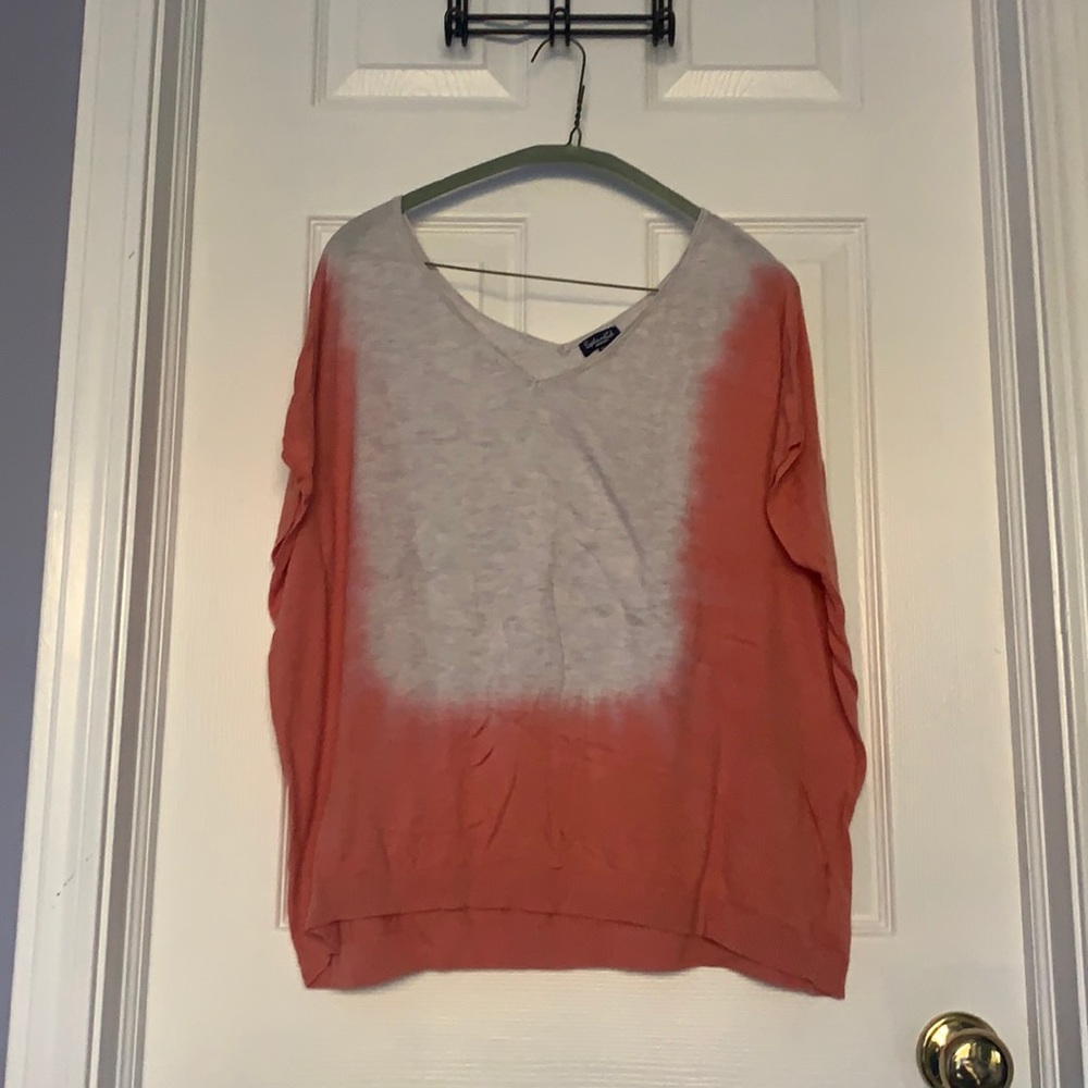 Splendid Pink and Gray Tie Dye Sweater